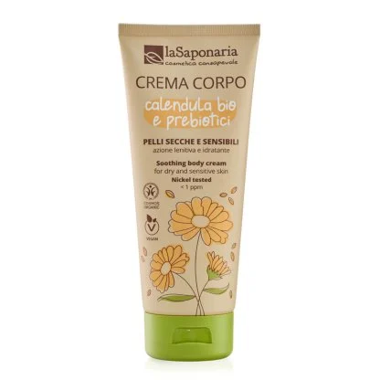 Crema Corpo Pelli secche e sensibili – Calendula Bio e Prebiotici 200ml
